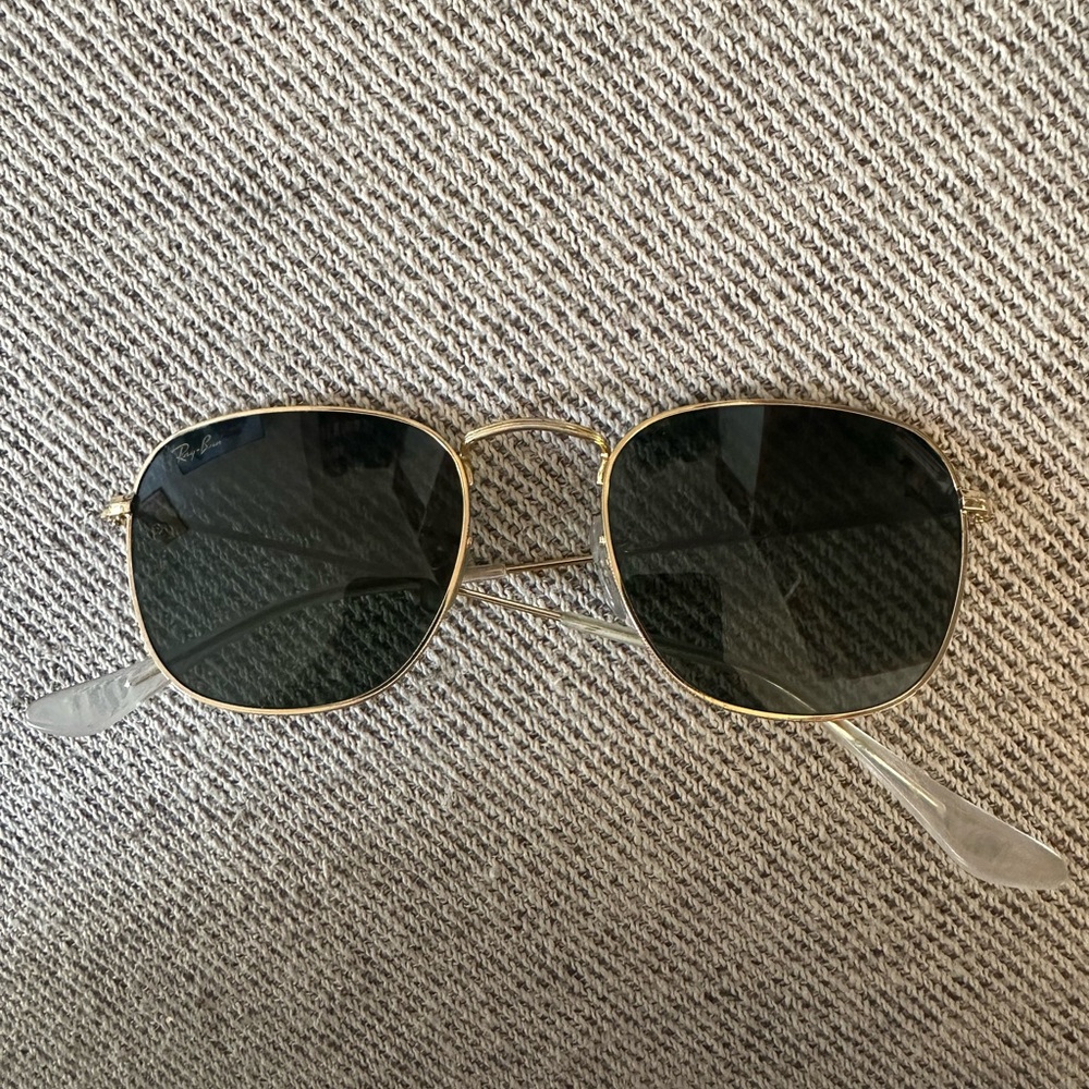 Rayban Thin Gold Frame Rounded-Square Sunglasses - image 1